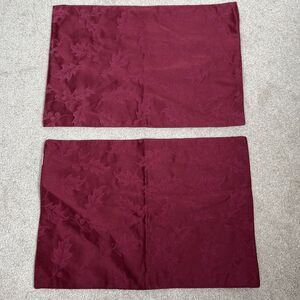 Pier 1 Imports Burgundy Red Holly Holiday Placemats 13X19" Set Of 2